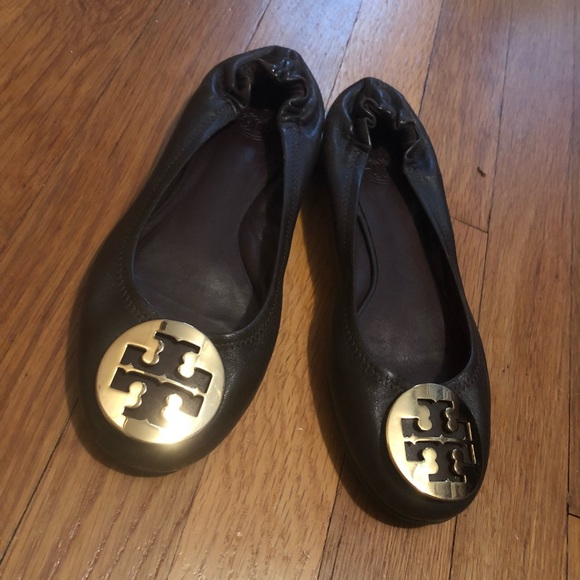 Tory Burch Shoes - Tory Burch Classic ballet flats in dark brown with gold hardware